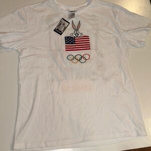 Looney Tunes Bugs Bunny US Olympic Tshirt double sided